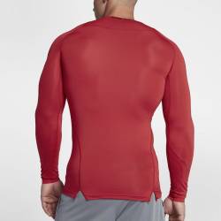 Man compression T-Shirt with a long sleeve Nike - red