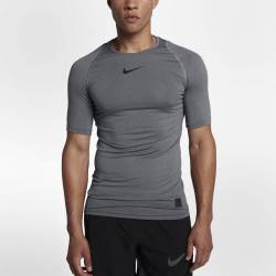 Man training top Nike - short sleeve - Nike Pro - grey