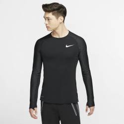 Man training T-Shirt with a long sleeve - black