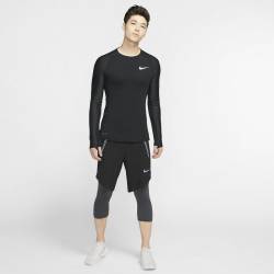 Man training T-Shirt with a long sleeve - black