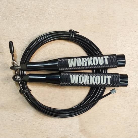 Hliníkové švihadlo WORKOUT 2.0 - černé + nahradní lanko zdarma