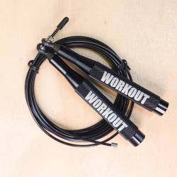 Aluminum speed rope WORKOUT 2.0 - black + one rope free