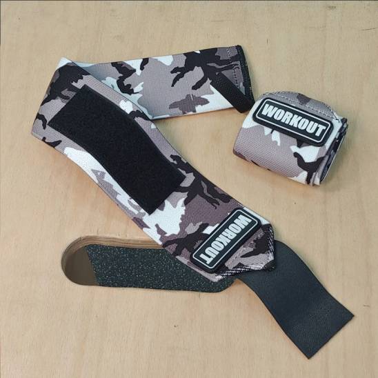 Bandáže zápěstí 48 cm WORKOUT - Šedivé Camo