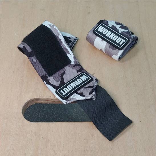 Bandáže zápěstí 30 cm WORKOUT - Šedivé Camo