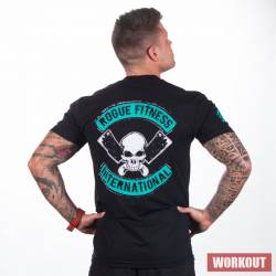 Pánské tričko Rogue International černo-tyrkysové