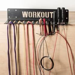 Holder for jump ropes and resistance bands on the wall - Workout - black