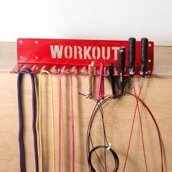 Holder for jump ropes and resistance bands on the wall - Workout - red
