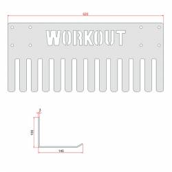 Holder for jump ropes and resistance bands on the wall - Workout - red