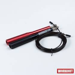 Speed rope WORKOUT aluminum - red/black + black rope
