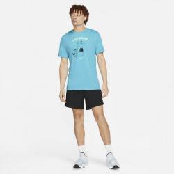 Man T-Shirt Nike Dri Fit - Cant Fake The Pump (Blue)