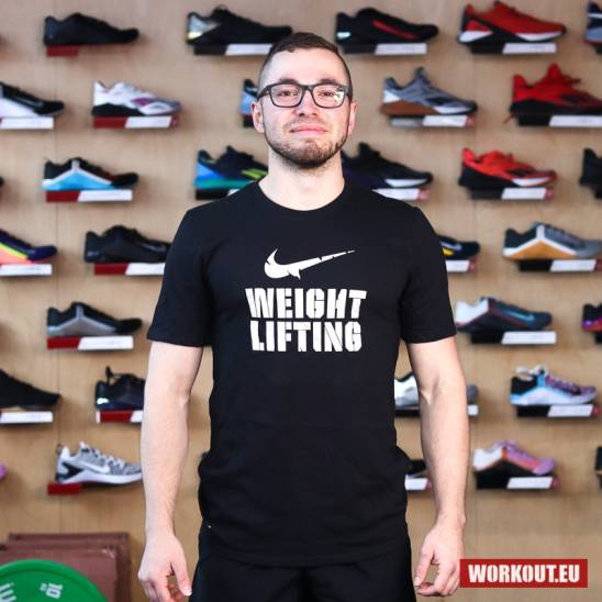 Nike Mens Tee Weightlifting Black/White - WORKOUT.EU