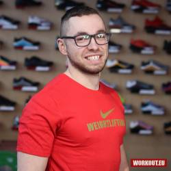 Nike Mens Weightlifting Tee - Red/Gold