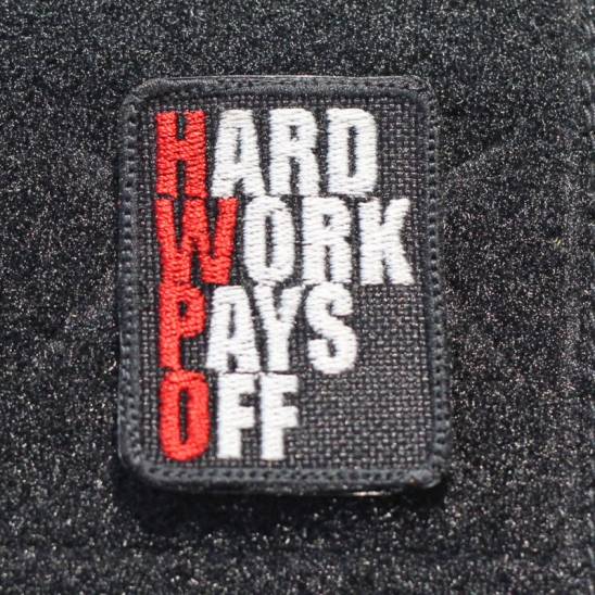 Applikation Hard Work Pays Off (HWPO) rot - klein