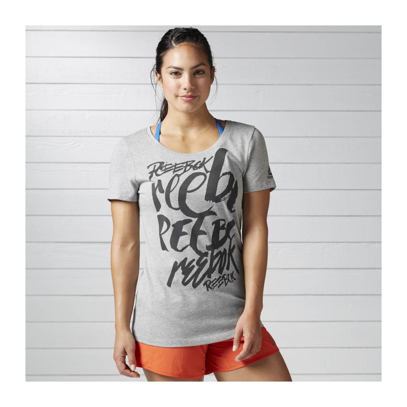 Woman T-Shirt SUPER SCRIPTY SCOOP NECK BK2111