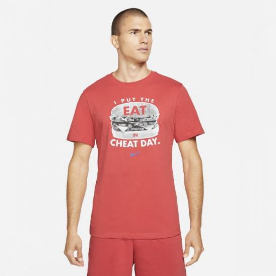 Man T-Shirt Nike Cheat day light red 