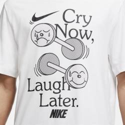 Man T-Shirt Nike Laugh later - white