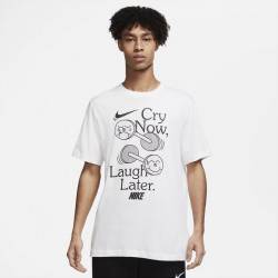 Man T-Shirt Nike Laugh later - white