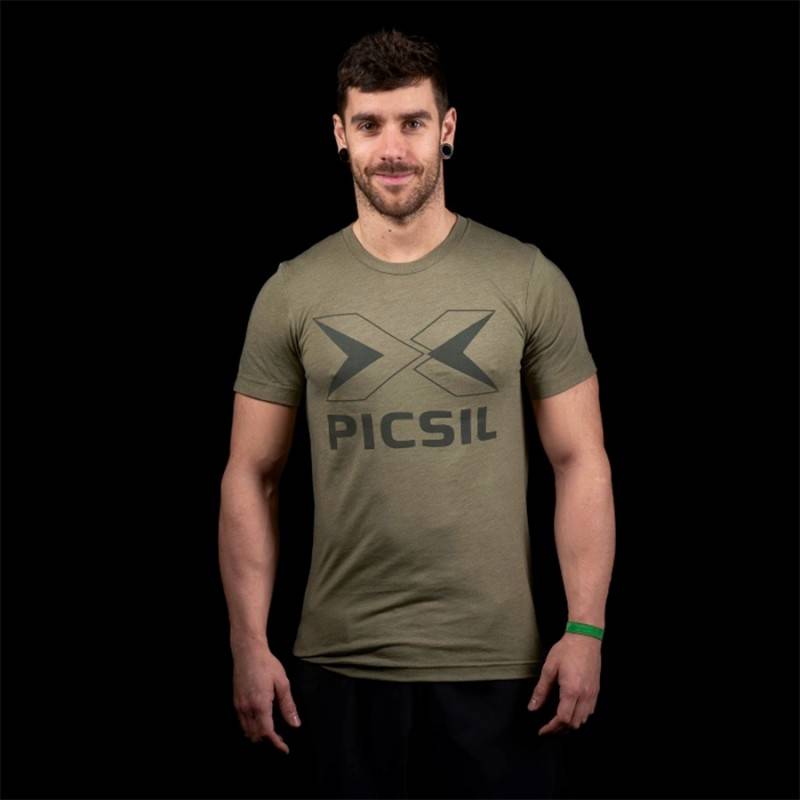 Man T-Shirt Picsil - Green Logo