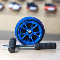 Duální posilovací kolečko Ab Wheel Workout - modré
