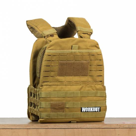 Zátěžová taktická plátová vesta WORKOUT 3.0 - khaki