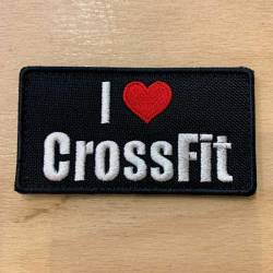 Velcro patch I love Crossfit - 85 x 45 mm