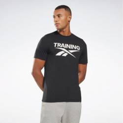 Man T-Shirt Reebok Training Tee - black/white