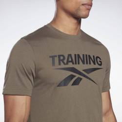 Man T-Shirt Reebok Training Tee - green