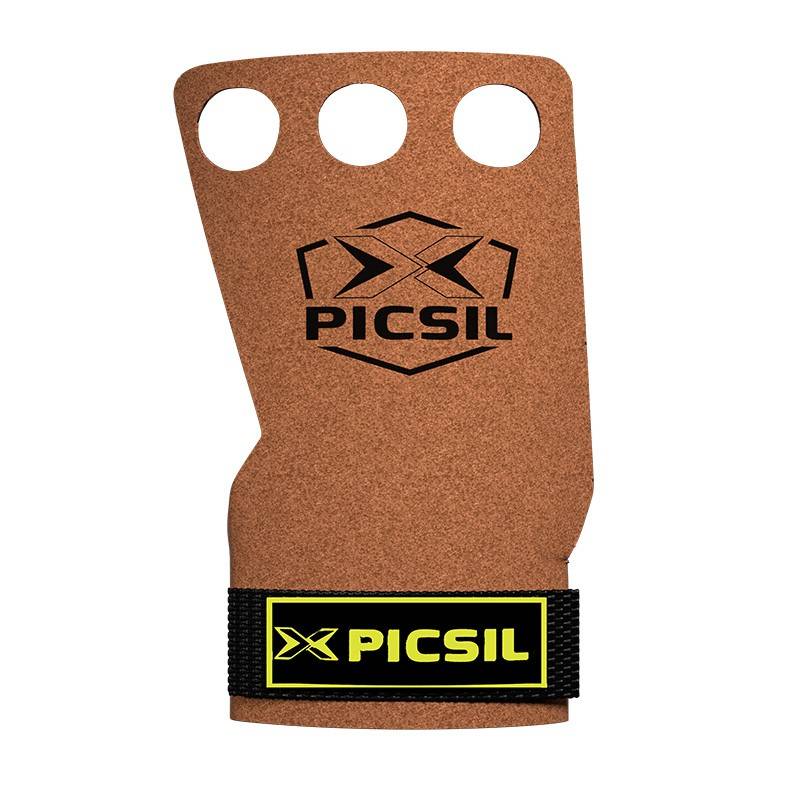 Grips Picsil Raven Grips - gray - 3 holes - brown + yellow logo