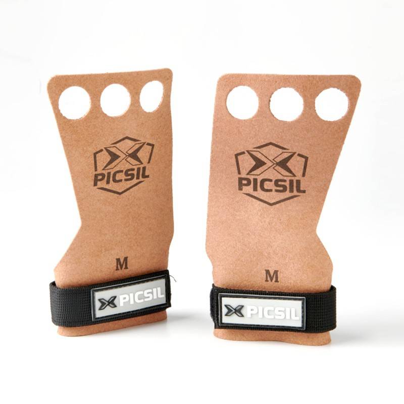 Grips Picsil Raven Grips - gray - 3 holes - Brown + white logo