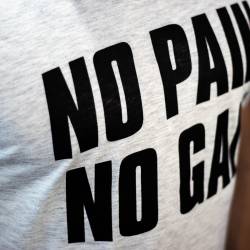 Tréninkové tričko WORKOUT No Pain No Gain - šedé
