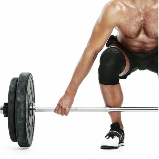 Dlouhá bandáž kolene RX 7 mm POWER MAX 30 cm - carbon/black