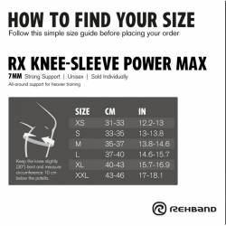Dlouhá bandáž kolene RX 7 mm POWER MAX 30 cm - carbon/black