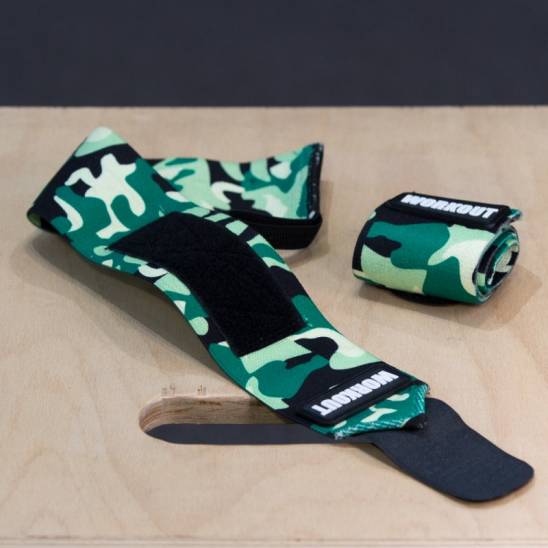 Bandáže zápěstí 30 cm WORKOUT - Green Camo