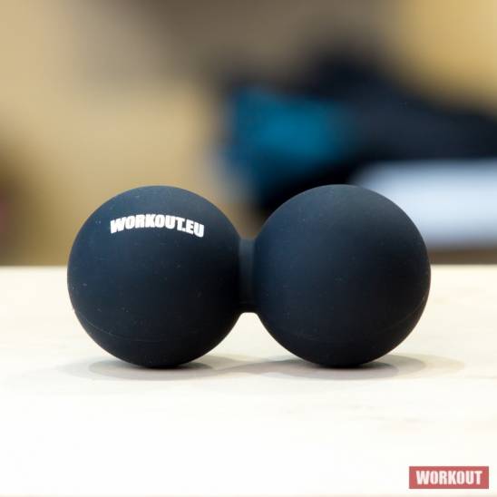 Masážní míček Double Lacrosse ball WORKOUT - černý
