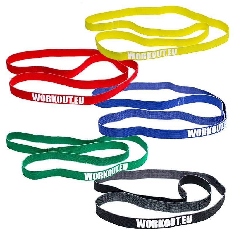 Výhodný set dlouhých textilních odporových textilních gum WORKOUT (5 kusů)