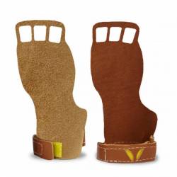 Man leather Grips 3-finger Full coverage Victory Grips - tan