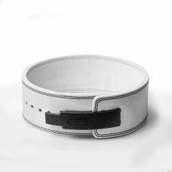 Powerlifting Leather 10 cm Lever Belt - white