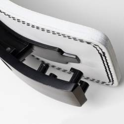 Powerlifting Leather 10 cm Lever Belt - white
