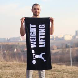 Towel WORKOUT weightlifting - black
