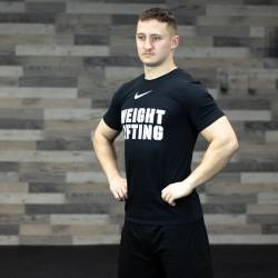 Pánské tričko Nike Weightlifting Big Swoosh - Bílé/černé