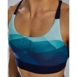 TYR Base Kinetic™ Women's High Neck Sports Bra - Whiteout Camo