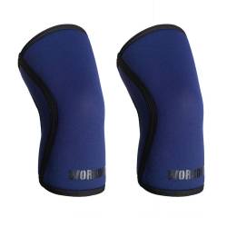 Knee bandage WORKOUT 7 mm - pair - blue