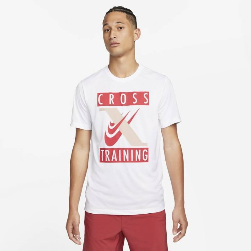 Man T-Shirt Nike Cross Training - white - WORKOUT.EU