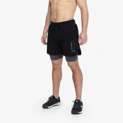 Man Shorts Picsil Premium 2 v 1 compression + Shorts - black