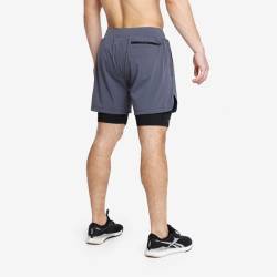 Man Shorts Picsil Premium 2 v 1 compression + Shorts - grey