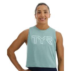Woman crop top TYR ClimaDry North Atlantic