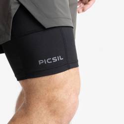 Man Shorts Picsil Premium 2 v 1 compression + Shorts - green