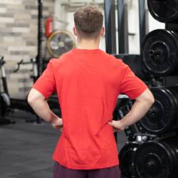 Man T-Shirt Nike Weightlifting Big Swoosh - red/gold