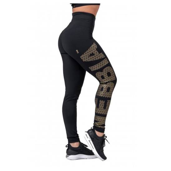 Gold NEBBIA print legíny 827 black