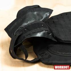 Zátěžová taktická plátová vesta 10 kg WORKOUT - černá